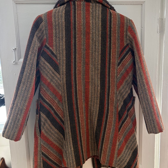 Vintage Wool Blend Herringbone Double Breasted Coat - Picture 11 of 11